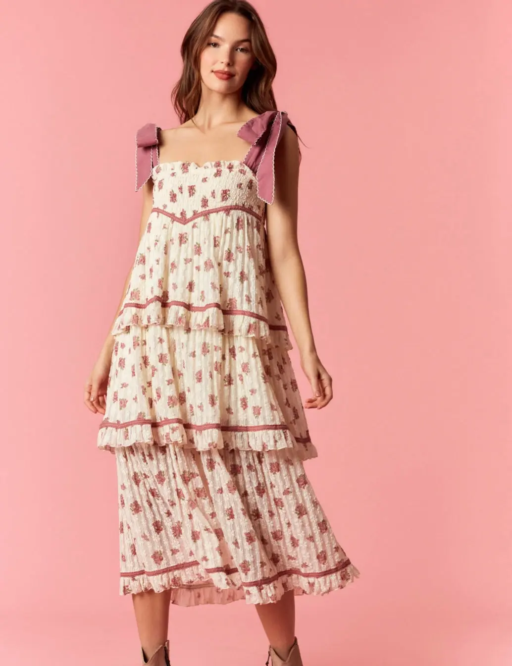 Ditsy Flower Printed Lace Dress