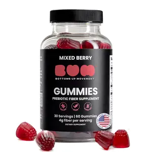 Bum Prebiotic Fiber Gummies - 4g Prebiotic Fiber for Peachy Clean Digestive Health, Bloating Relief & Regularity - Chicory Root Inulin - 60 Gummies (30 Servings) Healthcare Dietary