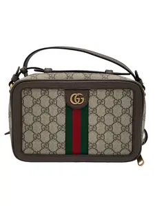 Pre-owned GUCCI Coated Canvas Shoulder Bags OPHIDIA SMALL GG CROSSBODY WITH WEB