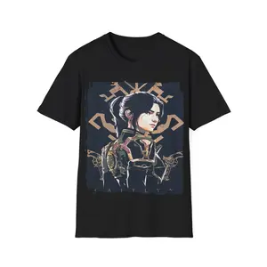 Unisex Gaming shirt Caitlyn  Softstyle Tshirt  Anime shirt  Arcane  league of legends lol Menswear Top