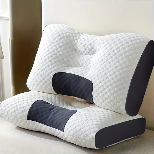 2-Pack High Density Memory Foam Ergonomic Cervical Neck Pillows for Sleeping Rest, Bed Pillows with Adjustable Height & Contour Neck Support (2-Piece Set),  Bed Accessories