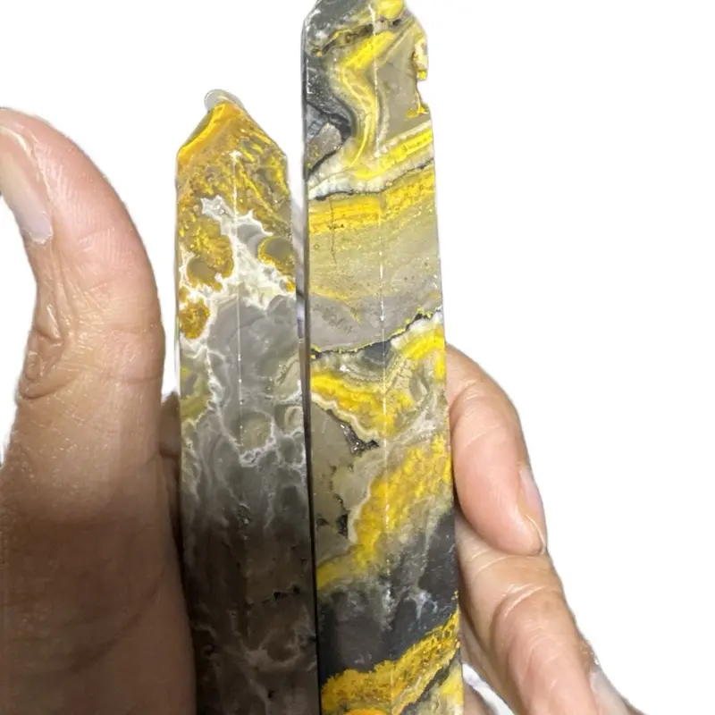 Bumblebee Jasper Towers 6-Inch Volcanic Material for Empowerment Transformation & Creativity Crystal Grid Focal Point