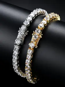 Tennis Chain 3mm 4mm 5mm Five-Star Zircon Necklace Tennis Chain Bracelet Hip Hop Jewelry