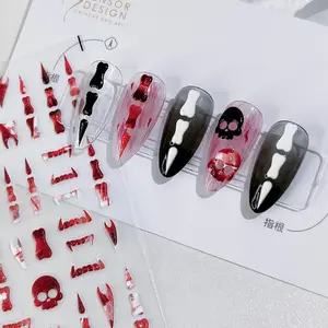 Halloween 5D Nail Stickers: Skeleton Sticker, Vampire Teeth (354)