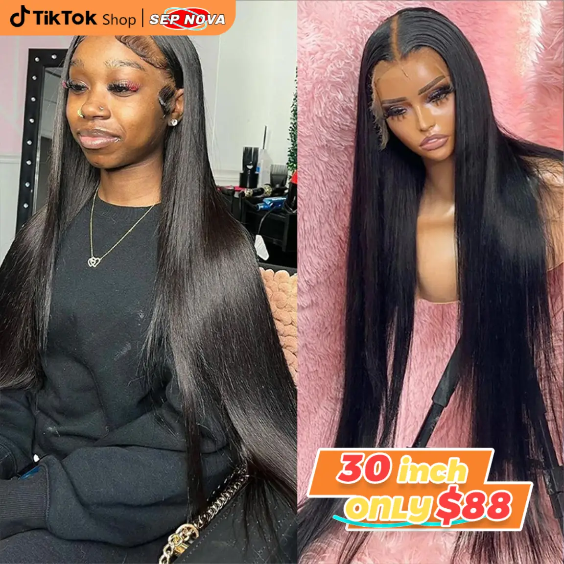 [30 inch Only $88]Straight Human Hair Wigs 13x4 Transparent Lace Front Wigs Brazilian Natural Hair Wig Sale Pre Plucked 13x4 HD Lace Frontal Wig 180%