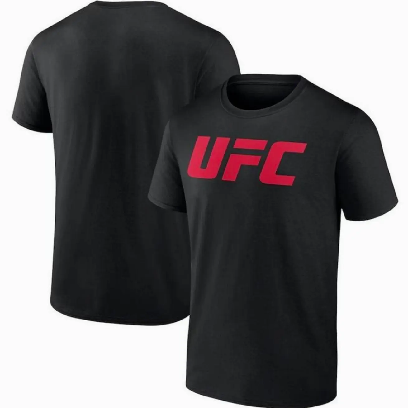 Mens Black UFC Red Logo T-Shirt, MMA Fight Gear Apparel, Official UFC Clothing Style, Combat Sports Outfit, Gift For Fight Fans And Sports Enthusiasts ZHB8N