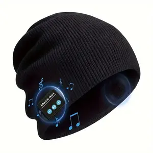 New Wireless Music Winter HaWireless Music Winter Hats Cap Music Hat Beanie Winter Knit Cap, Hunting, Camping, Running, Music Earphone Hat, Skiing, Snowboard Skating, Rechargeable, Mens&womens Gifts,Best wishs to you,Dad Gifts