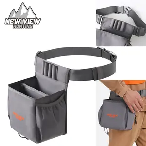 NEW VIEW Gray Ammo Pouch 3-Pocket Large Capacity Version Holds 60 Rounds Adjustable Waist 12.6-59 Inches for All-Season Shooting Training
