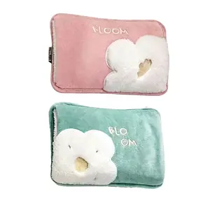 2Pcs Soft Plush Cover Electric Hot Water Bag, Gentle Heating Pad for Period Relief, Compact Rechargeable Hand Warmer for Winter and Daily Use