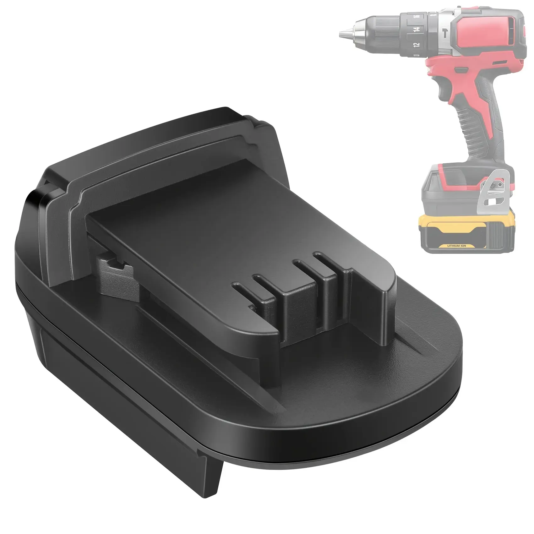 Dewalt 20V Lithium Battery Converter Adapter - Power Tool Accessory, Drill Adapter Converters for Full Compatibility with Milwaukee M-18 18V Power Tools, Lithium Batteries