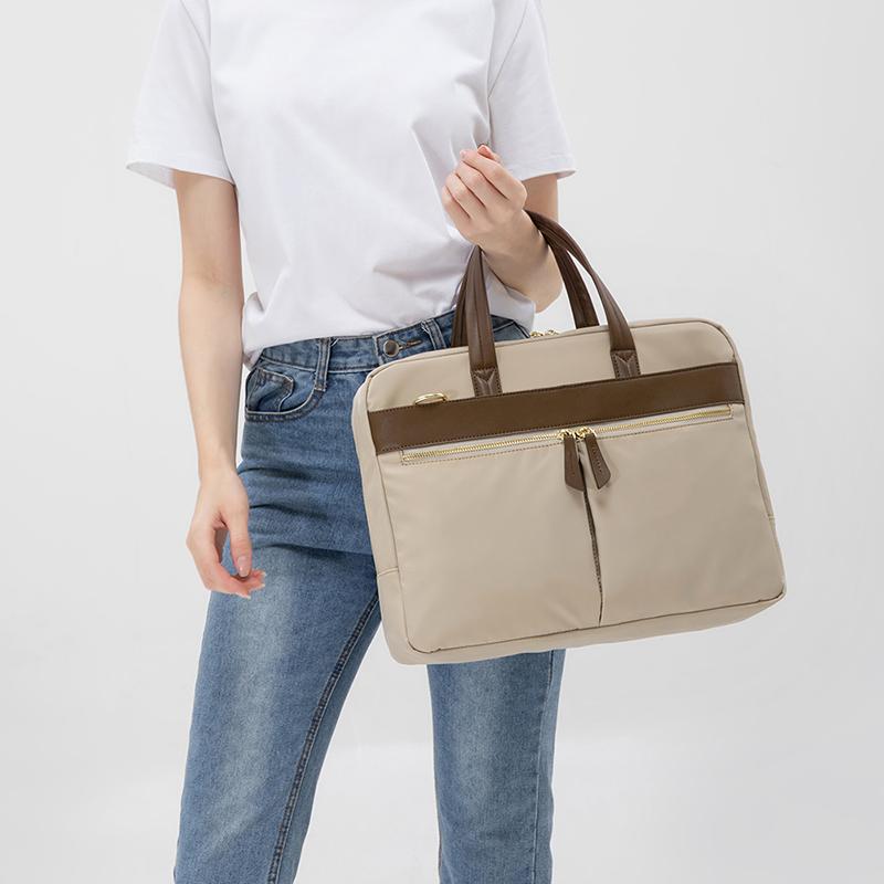 Waterproof 16-inch Laptop Bag with Suitcase Fastening Strap Commuter Tote for Office Use Compatible with MacBook Pro Ultra-Large Capacity Shockproof Insulating Layer Multi-Compartment Storage