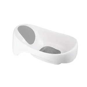 3 Stage Baby Bathtub - Baby Bath Tub with Three Support Positions for Newborn to Toddlers - Color Changing Drain Plug for Ideal Bath Temperature - Gray - Ages 0 to 18 Months and Up