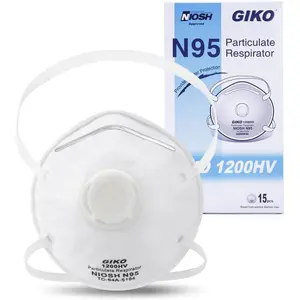 N95 Respirator Masks - 15Pcs NIOSH Certified Safety Masks Cup Particulate Respirator Mask with Breathing Valve for Adult, Men, Women, White