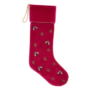 Berry Pink Sparkle Bee Stocking