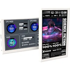 5"  Temp , Dynamic Theme Supported, ARGB PC Case Sensor Panel, IPS Type-C USB Mini Secondary Screen, CPU RAM HDD Data  (White)