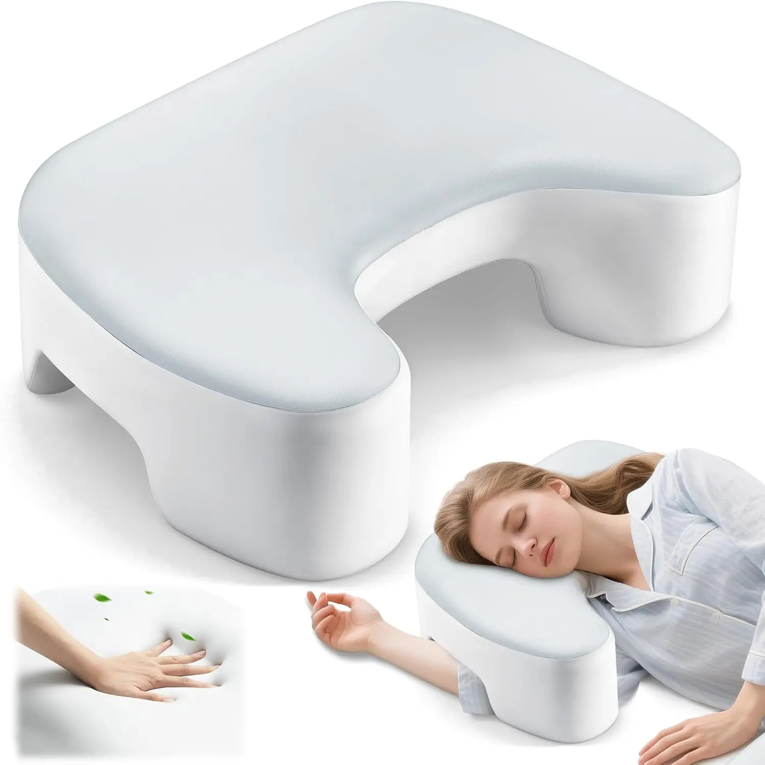 Side Sleeper Pillow with Arm Holes -arm Pillow Ergonomic for Cervical, Neck, Shoulder & Rotator Cuff Pain Relief - ldeal for Side Sleepers Grey