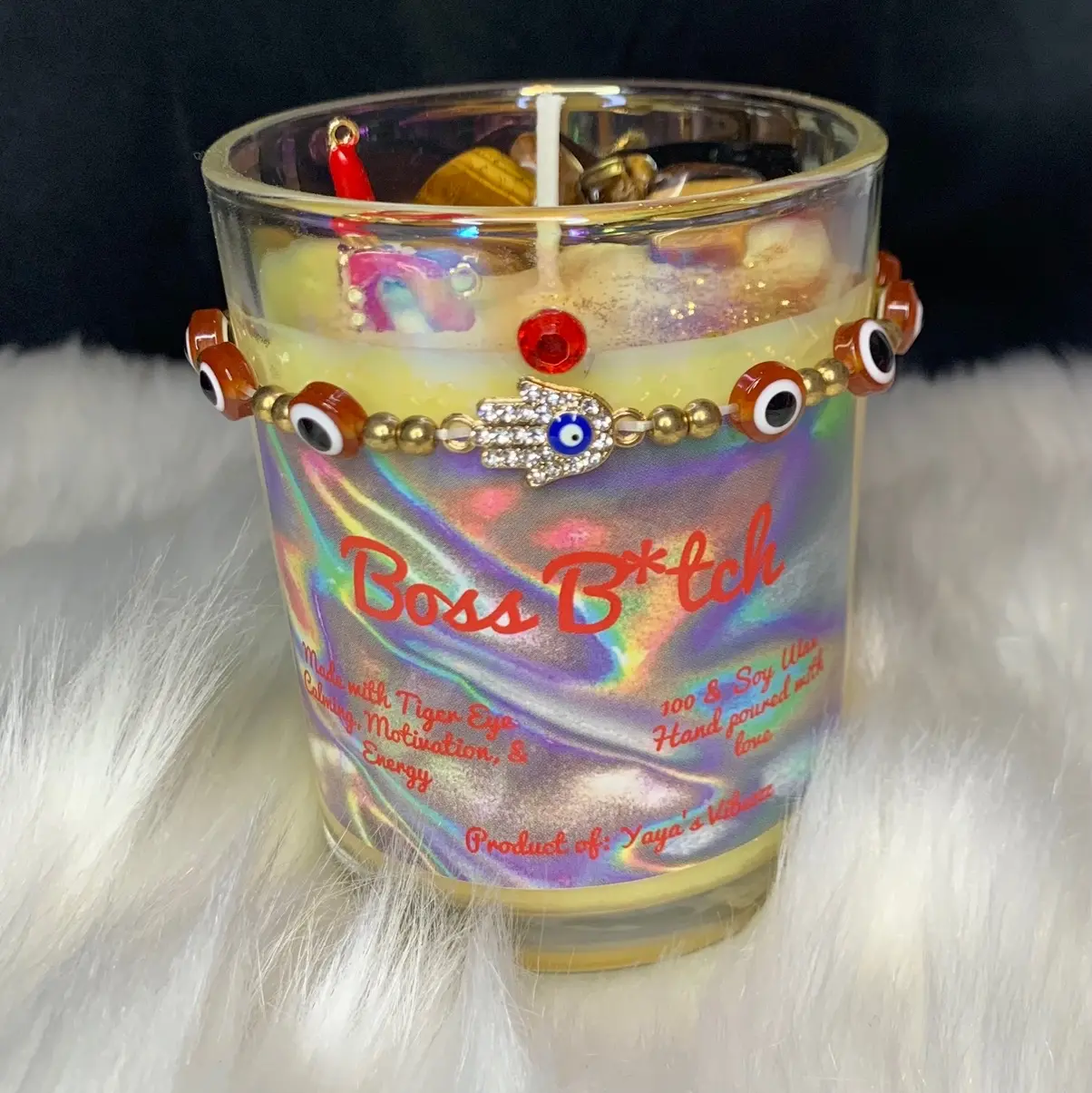 Boss b*tch magical intention candle & bracelet Gift