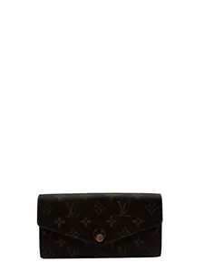Pre-owned Louis Vuitton COATED CANVAS Small Leather Goods SARAH MONOGRAM CANVAS WALLET PINK INTERIOR