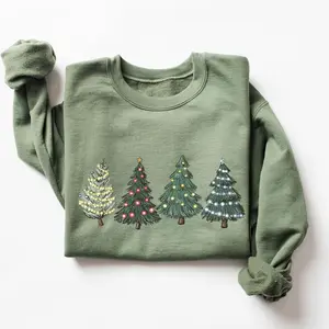 Green Tree Christmas Sweater, Christmas Crewneck, Tree Sweatshirt, Holiday Sweaters