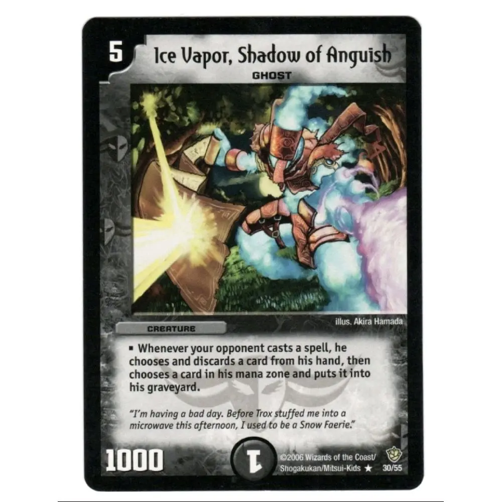 Ice Vapor Shadow Of Anguish Raw Collectible Trading Card, Official Duel Masters TCG DM09 - Fatal Brood of Infinite Ruin DM-09 30/55 Single Card, Collectible Trading Cards, Official Tcg