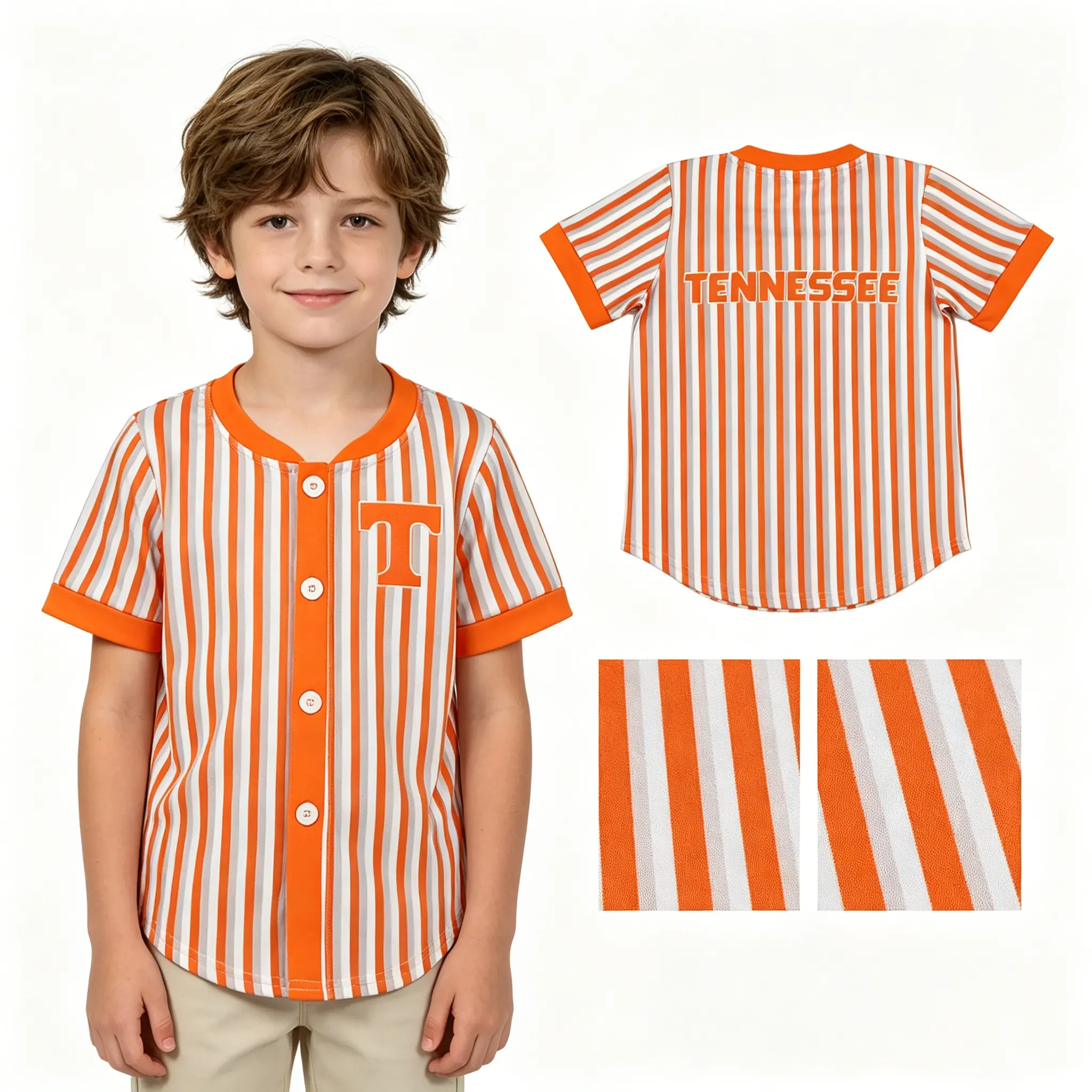 Toddler Shirts for Boys - State Orange Summer Tee with Roll-Up Sleeves, Slight Stretch, Soft Casual Everyday Top for Little Explorers
