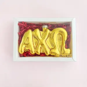 Gold Bubble Letter Sorority Ornament