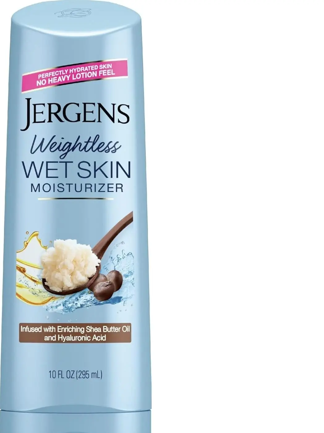 Jergens Wet Skin Body Moisturizer with Shea Butter Oil & Hyaluronic Acid, In-Shower Dry Skin Lotion, Fast-Absorbing, Non-Sticky, Dermatologist-Tested, 10 Oz