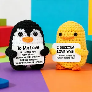 Gifts for love Handmade Crochet Penguin to My love Funny Birthday Anniversary Romantic Gift, Stuffed Animal Gift for her/Him Cute Decor Cool Present perfect for Birthdays Christmas Thanksgiving