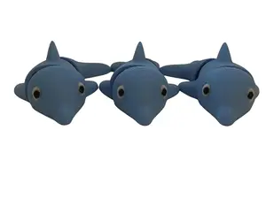 3D-Dolphins Blue Modern 3D Representation of Dolphins as Described Modern Design Aquatic Artwork