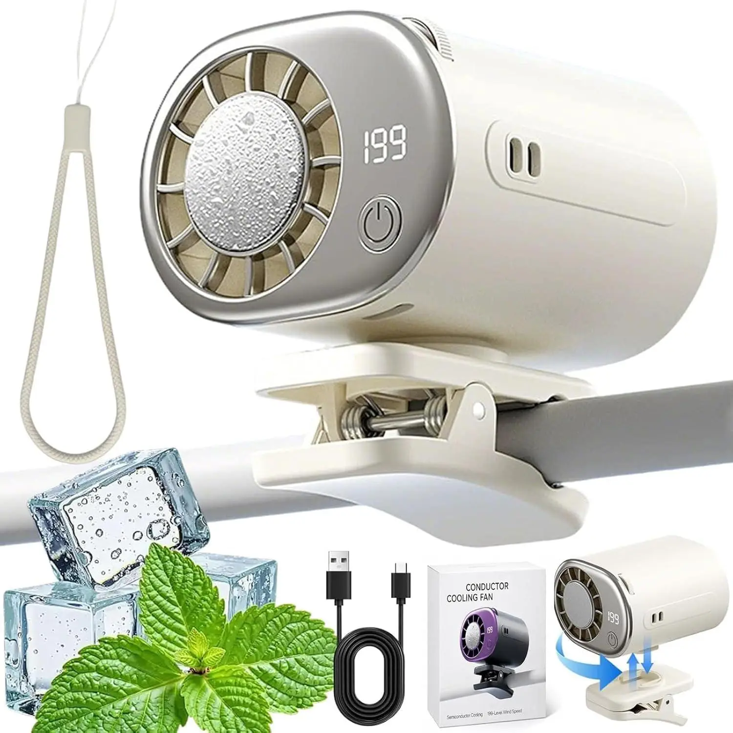 【DealsForYouDays】2026 NEW-ndheld  Fan , 199 Speed Wind Power with 360° Rotation for Car, Desk  Travel/Summer/Concerts/Lash, Gifts for Girls summerwins