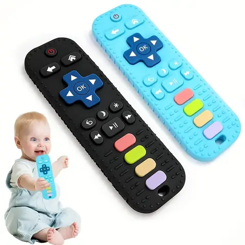 Baby Teethers - TV Remote Control Design Hand Teether, Baby-Friendly Sensory Chew Items for 0-24 Months Boys & Girls, Holiday Gifts for Halloween & Christmas
