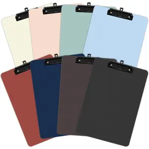 8 Pack Colored Clip Boards,Plastic Clipboards with Low Profile Metal Clip,Hangable Clipboard,Low Profile Clip Board 12.5 x 9 Inch Standard Letter Size