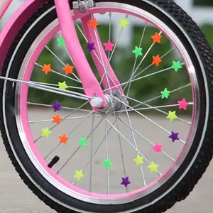 36pcs Colorful Star-Shaped Plastic Bicycle Spokes Beads - Perfect Decorative Accessories for Bicycle