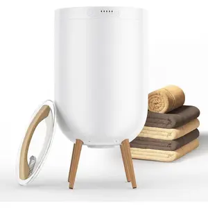 Towel Warmer Luxury Heated Bucket -  Speaker, Ambient Light & Auto Shut Off - Fits Two 40"x70" Towels, Bathrobes, Blankets -   Idea