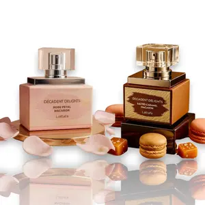 Lattafa | Decadent Delights | Rose Petal Macaron + Salted Caramel Macaron | Eau De Parfum | 50 ML | Unisex Fragrance | Lychee - Salted Caramel & Tonka Bean Notes
