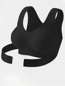 Women's Seamless Wireless Bra, Comfortable No Wire, Plain Color, Push Up, Medium Support, Buckleless, All Seasons, Casual Fitted Everyday Bra