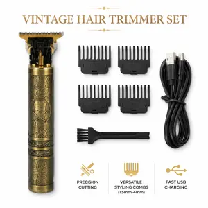 Men's hair clipper,Retro gold carved professional hair clipper - a compact electric hair clipper for hair salons and home beauty, Christmas, Valentine's Day gifts, and men's gifts