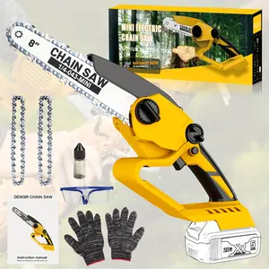 8-Inch Cordless Mini Chainsaw for Dewalt 20V MAX Battery, Portable Electric Hand Chainsaw, Rechargeable Pruning Chainsaw for Wood Cutting and Tree Trimming (Battery Not Included), Mini Electric Saw, No Battery Version