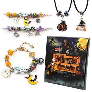 2025 Halloween fun homemade DIY large hole beaded bracelet necklace gift box blind box set decoration handmade