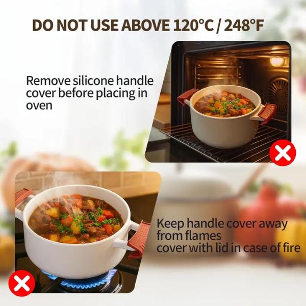 3Pcs Silicone Hot Handle Holder Set, Heat Resistant Pot Handle Sleeve & Assist Handle Holder, Anti-Slip Rubber Pot Ear Clip, Protective Oven Mitts for Cast Iron Skillets, Frying Pans, and Metal Griddles 3Pcs Silicone Hot Handle Holder Set, Heat Resistant Pot Handle Sleeve & Assist Handle Holder, Anti-Slip Rubber Pot Ear Clip, Protective Oven Mitts for Cast Iron Skillets, Frying Pans, and Metal Griddles