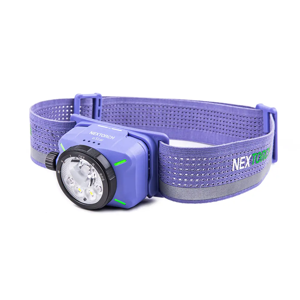 NEXTORCH eStar Ultra-Bright Headlamp - 1,300 Lumens, Dual Lights, 3AAA Battery-Powered, for Adventurers, Sports, Outdoor Running, Camping, Hiking, Headband