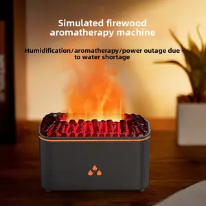 3D Flame Simulation Humidifier, Colorful Ambient Light Aromatherapy Essential Oil Diffuser for Home Office