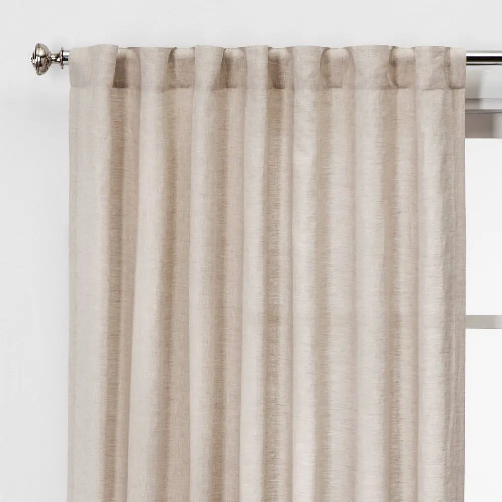 54"x95" Light Filtering Linen Window Curtain Panel Khaki - Threshold