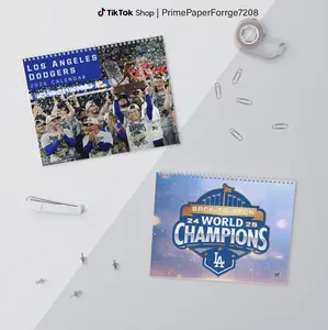 Back to Back Champions 2026 Wall Calendar, LA Team 2026 Champions, LA Baseball Calendar for Home Decor, New Year 2026 Wall Calendar
