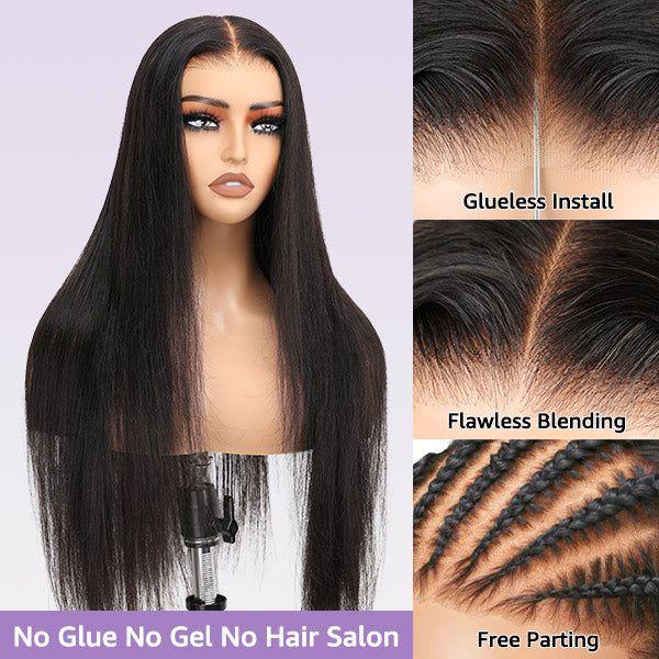 MYLOCKME 34 36Inch Straight Glueless Wigs Human Hair Transparent Wear&Go 6x4 5x5 Lace Clouse Human Hair Wig Brazilian Pre-Cut 7x5 9x6 Straight Remy Hair Wig