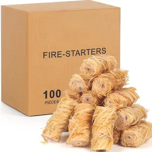 100 Counts Fire-Starter, for Campfire - Fireplace - BBQ - Fire-Pit - - Fire-Starters, Quick Light -Charcoal Fire-Starter