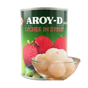 AROY-D Lychees in Syrup 565g - Sweet Thai Canned Fruit for Fruit Salads & Desserts