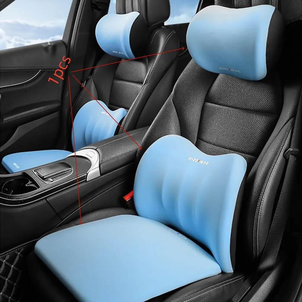Car Neck Pillow & Neck Rest Cushion & Lumbar Support Cushion & Seat Cushion, 3 Counts/set Soft Car Seat Support Kit, Automotive Car Interior Accessories for Long Distance Travel