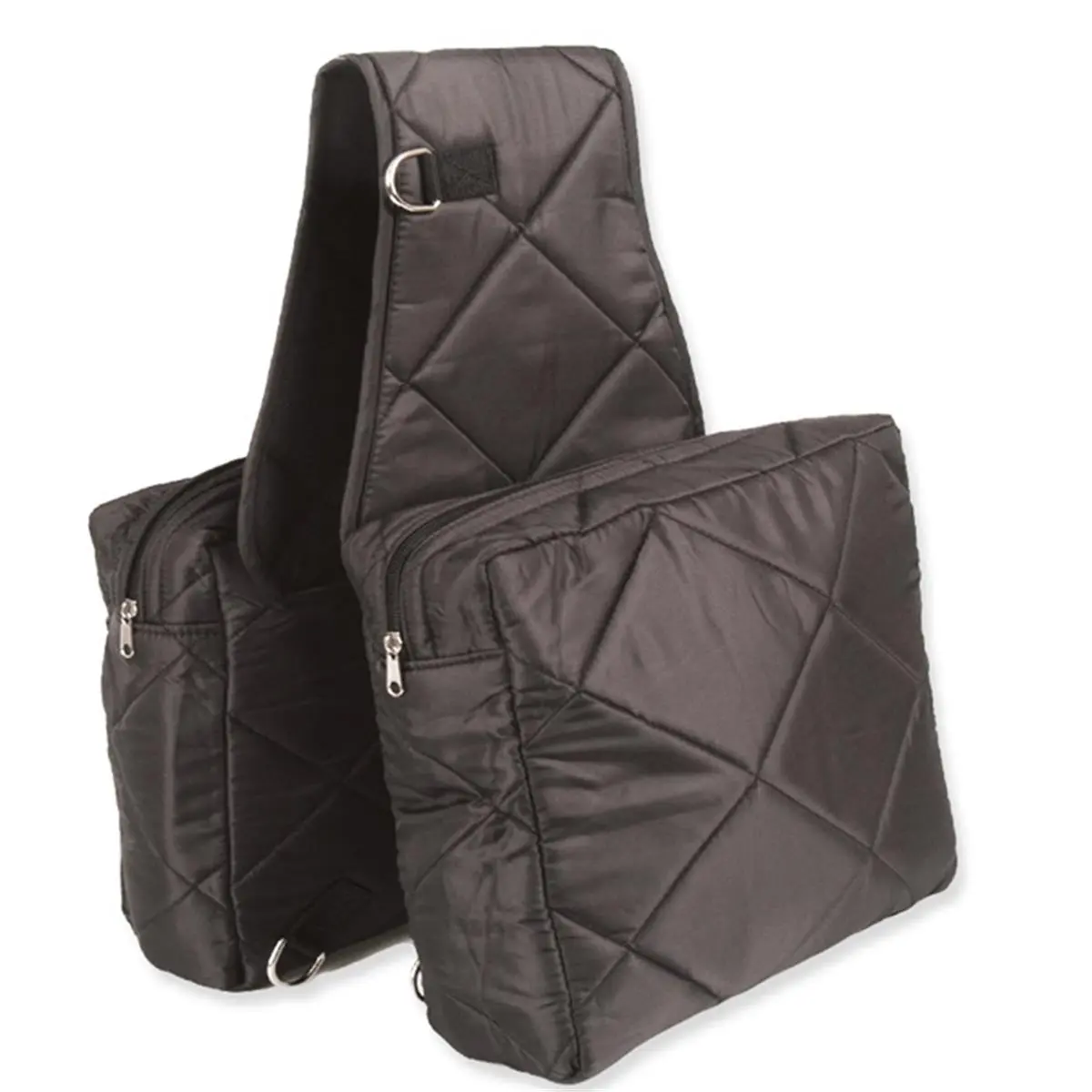 212 MAIN Quilted Cooler Saddle Bag, Heavy-Duty Insulated 210D Nylon Bag for Equestrian Sports, Leakproof & Zippered, Brown, Cooler Bags