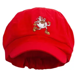 Running Fireball Embroidered Cotton Elastic Newsboy Cap